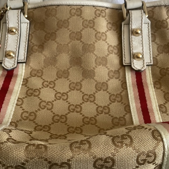 Gucci Small Jolicouer Brown Beige Red and Pink Canvas Shoulder Bag - Picture 3 of 14